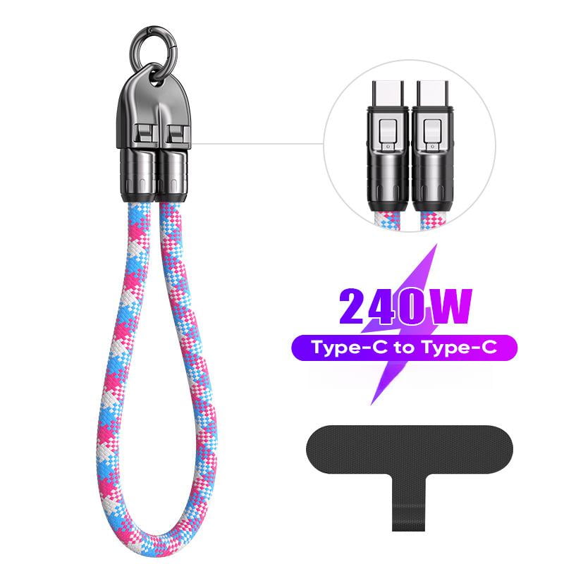 240W USB-C Fast Charging Phone Lanyard | 7mm Nylon | Crossbody/Wrist Strap-YY