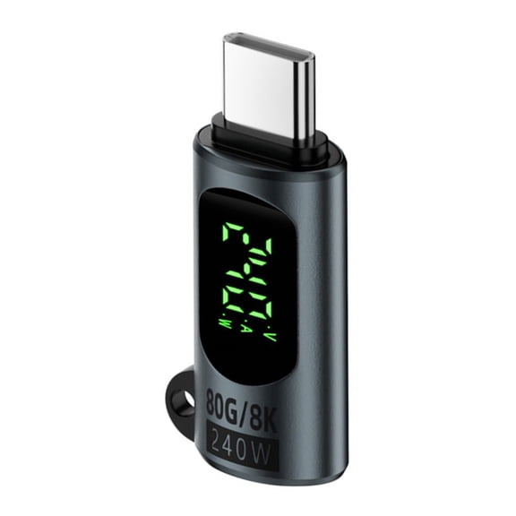 240W USB C to USB C Adapter with Digital Display for Fast Charging and Data Sync Effortless Connection Office Travel Use