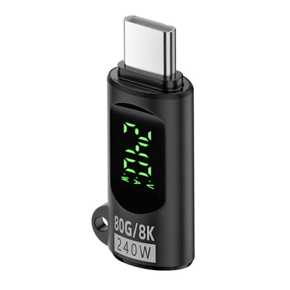 240W USB C to USB C Adapter with Digital Display for Fast Charging and Data Sync Effortless Connection Office Travel Use