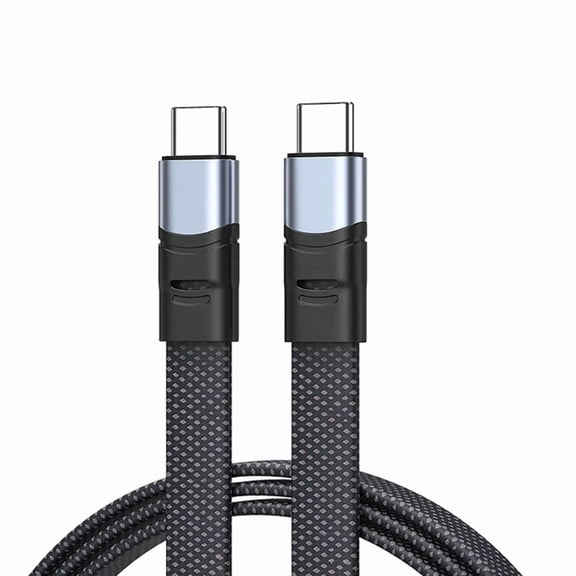 240W USB C to USB C Charging Cable Flat Nylon Cord Data Sync Charging Cord Efficient Type C Cord Fast For Phone 15 Pad