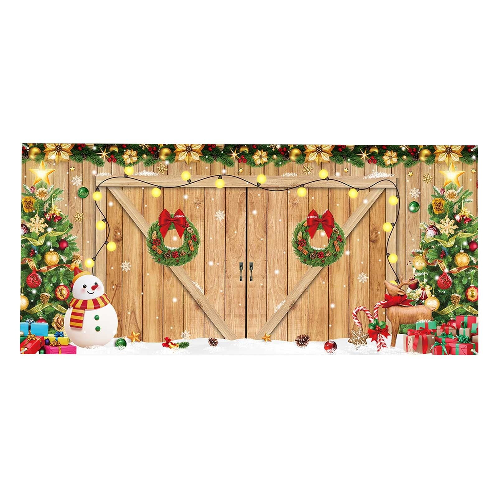 240X210CM Christmas Garage Door Banner Large Christmas Background Decor