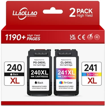 PG-240 XL/CL-241 XL Ink Cartridges Compatible for Canon 240XL 241XL Combo Pack for Canon PIXMA MG3620 MG3600 TS5120 MX472 Printer (1 Black,1 Color)