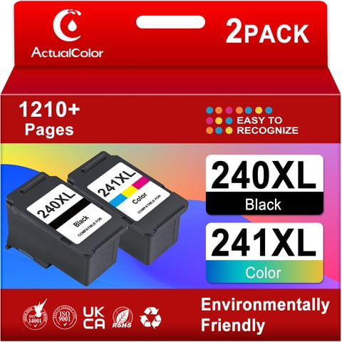 240XL 241XL Ink Cartridge Compatible for Canon Ink 240 and 241 for Pixma MG3620 MG3600 Printer (Black+Tri-Color)