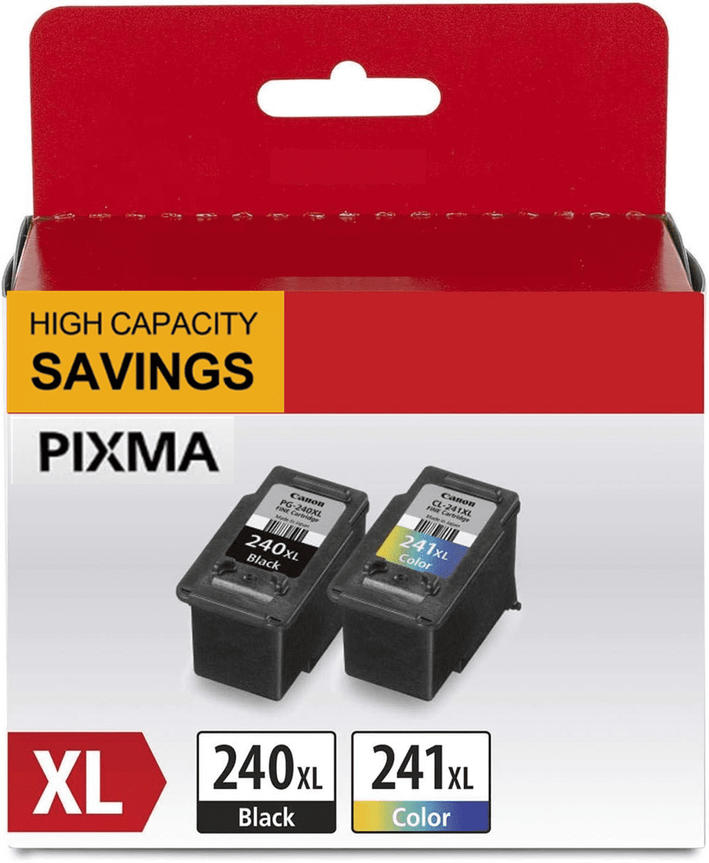 240XL 241XL Ink Cartridges Compatible for Canon 240 and 241 Ink Combo for Pixma MG3620 MG3600 MG3120 TS5120 TS5100 MG4220 MG3520 MG2120 MX452 MX472 MX512 Printer(1 Black, 1 Tri-Color)