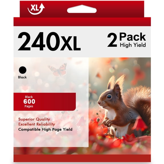 240XL 241XL Ink Cartridges Compatible for Canon 240 PG-240XL Printer Ink for MG3620 MX470 MG3520 TS5120 MG3522 MG3122 MX432 MX512 MX532 MX372 Printer PG-240xl (2 Pack, Black x 2)