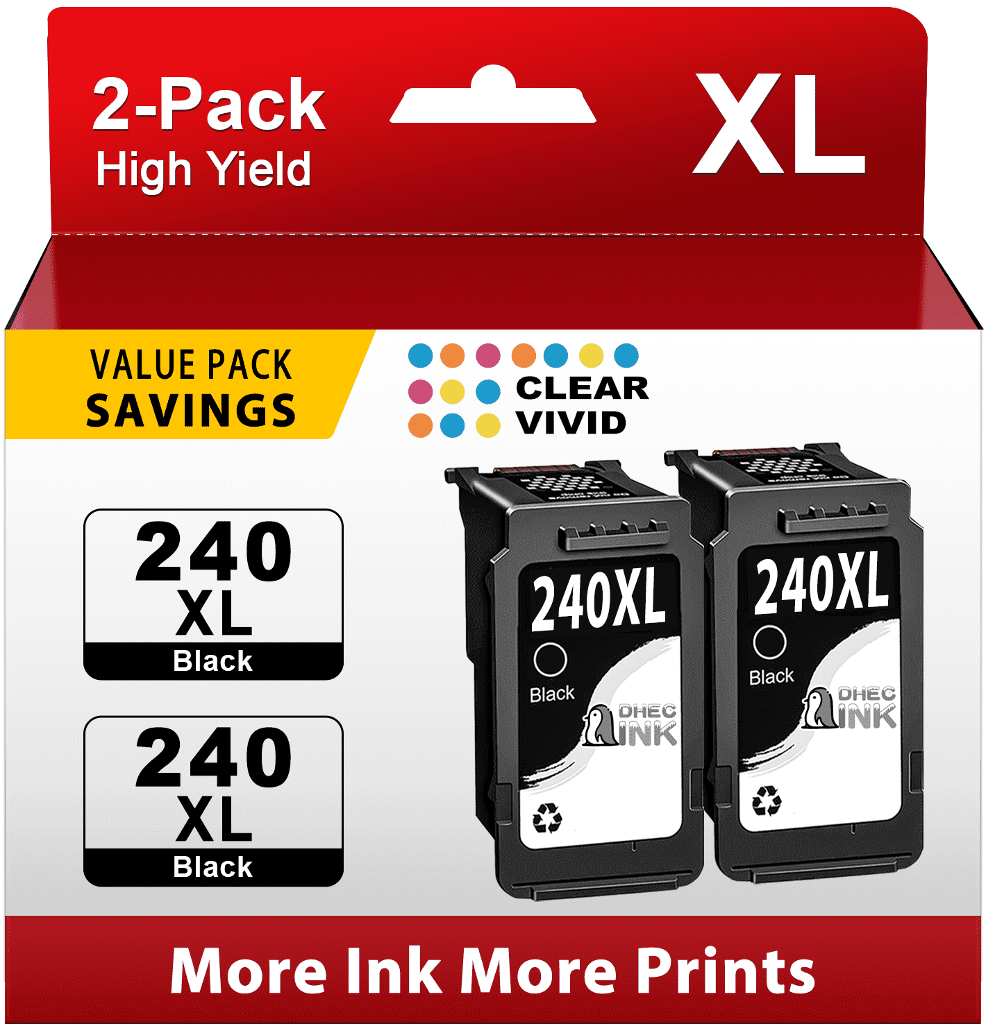 240XL Black Ink Cartridge Compatible for Canon Ink 240 240XL for Pixma MG3620 MG3520 MG3600 Printer Ink (2 Black)