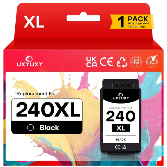240XL Black Ink Cartridges Replacement for Canon PG 240 XL Black Ink Use with Pixma MG3620 MG3600 MG3120 TS5120 TS5100 MG4220 MG3520 MG2120 MX452 MX472 MX512 Printer (Black,1 Pack)