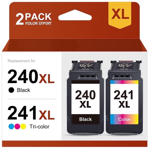 240XL Ink Cartridge Compatible for Canon ink 240 and 241 PG-240XL CL-241XL for Canon PIXMA MG3620 Printer(Black, Tri-Color)