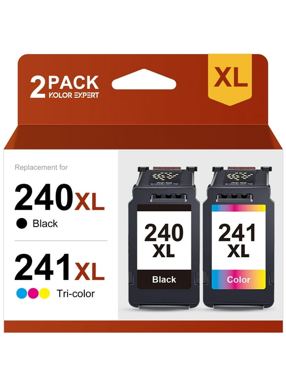 240XL Ink Cartridge for Canon ink 240 and 241 241XL PG-240XL CL-241XL for Canon PIXMA MG3620 MG3520 MX452 MX532 MX472 MX512 Printer(Black, Tri-Color)