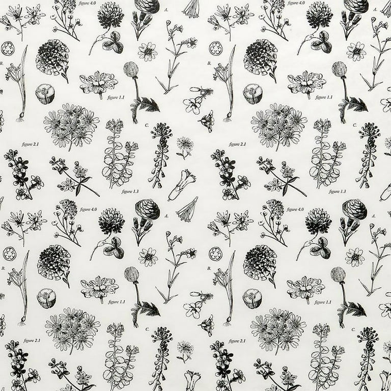 Botanical White Floral Wrapping Paper
