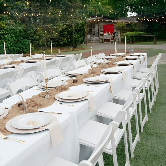 Parojati 1 Pcs Cheesecloth Table Runner - 35*240 inch Boho Gauze Rustic Sheer Table Runners for Dining, Wedding, Celebration, Party Decorations, Nude