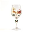 thumbnail image 1 of 240ml Christmas Wine Glass, Gold-rimmed Stemmed Goblet with Winter Snowflake Design for Red or White Wine, Holiday Dinners and Parties, 1 of 6