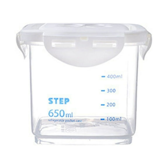 240ml Mini Kitchen Storage Container with Scale, Airtight Plastic Jar for Spices/Grains,Travel-Size,B,M