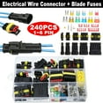 thumbnail image 1 of 240pcs 1-6 Pin Car Automotive Waterproof Electrical Wire Connector Plug Kit Set, 1 of 10