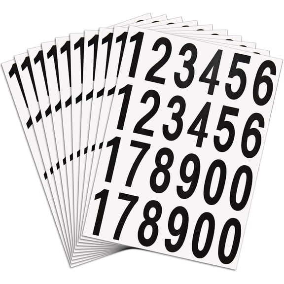 240pcs 10 Sheets Self Adhesive Vinyl Numbers Stickers Waterproof Reflective Mailbox Decals for Window Door Address Business and Signs, Indoor or Outdoor