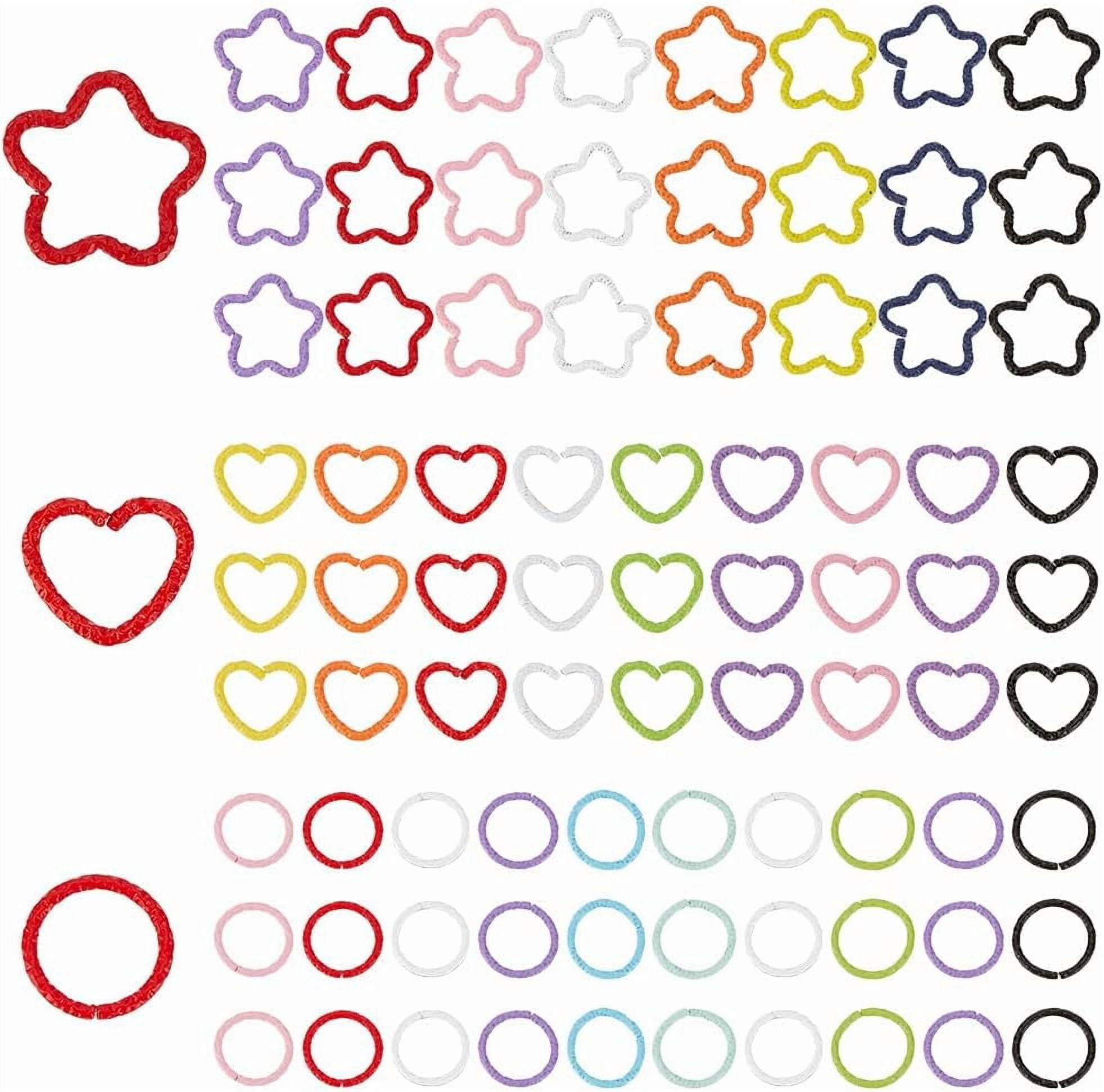 240pcs Colored Jump Rings 3 Shapes Iron Open Jump Rings Round Circle ...