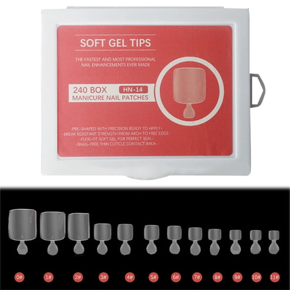 240pcs Fake French Toe Nails Set Press On Short Square Kits Wearable False Nails Fashion Feet Tips Art