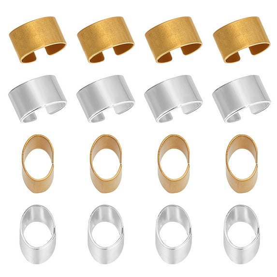 240pcs Rectangle Slide Charms Leather Rope Clips Large Hole Slider Loose Beads Wristband Locking Clips 6.5x4mm ID Jewelry Connector for Bracelets Necklace Jewelry Making Silver/Gold DIY
