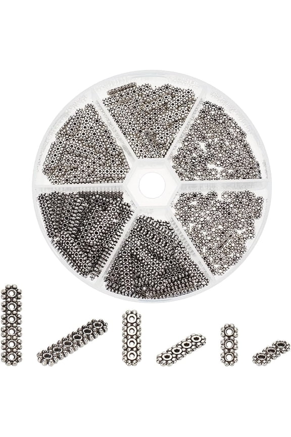 240pcs Spacer Bars Antique Tibetan Style Strand Separator 3/4/6 Hole Spacer Multi Strand Link End Bar Finding Necklace Connector for Layered Bracelet Jewelry Crafts Hole 1-1.5mm