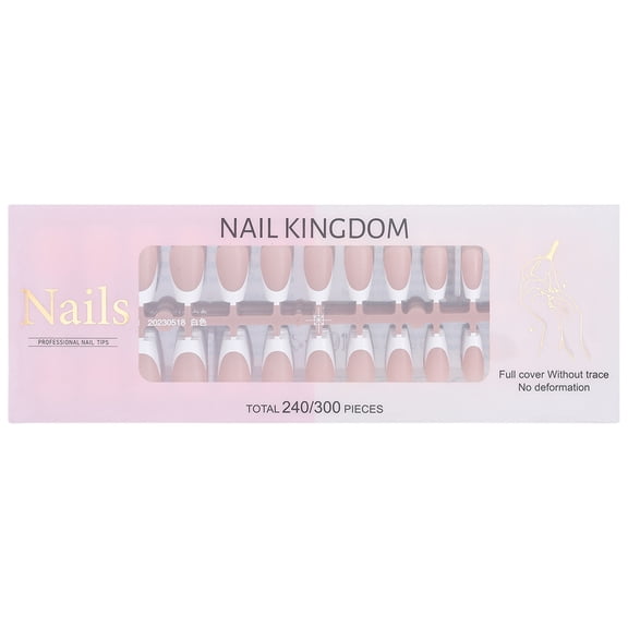 240x/Box French Tip False Nails Long Press On Nails Artificial Nails Full Cover on Nails Manicures Supplie