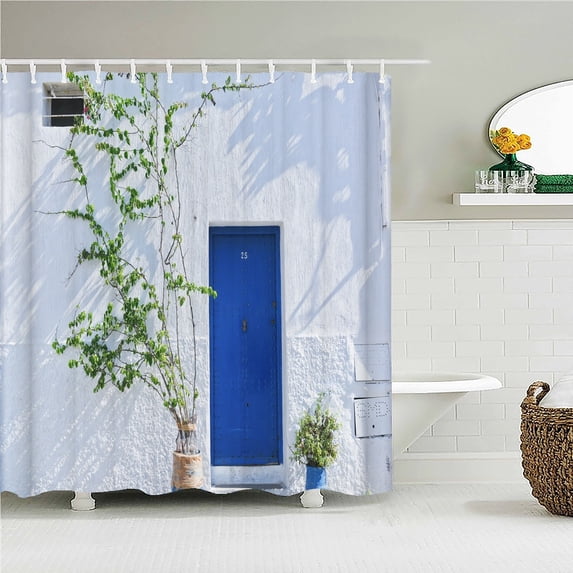 240x180cm bathroom waterproof shower curtain plant flowers garden scenery printing polyester bath curtain home decoration