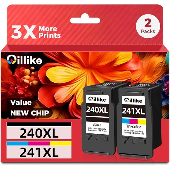 240xl 241xl Ink Cartridges Replacement Compatible for Canon PG-240 CL-241 XL pg240 cl241 Combo Pack for MG3620 MG3600 MG3520 TS5120 MG2120 MX472 MX452 MX512 MX532 Printer (1 Black,1 Color)