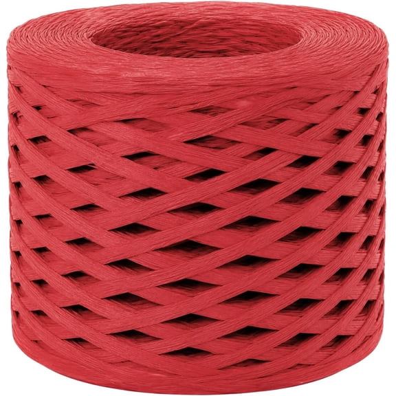 241 Yard Raffia Ribbon for Flower Bouquet Wrapping, 1/4" Raffia Yarn for Basket Decor Wrapping, Ribbons for Wedding, Party, Crochet,Crafts, Basket Weaving Supplies Red