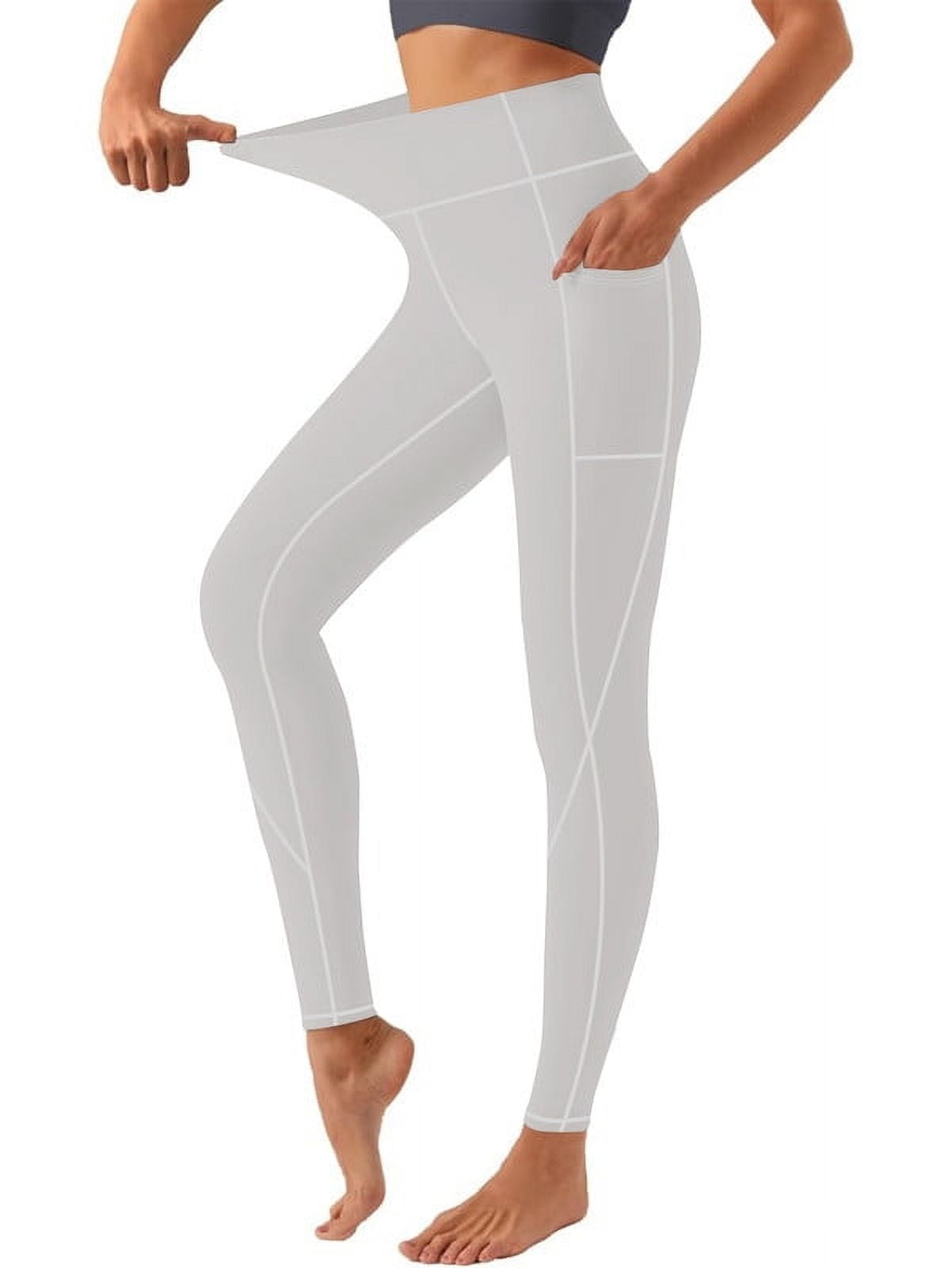 Funidos Women's High Waisted Yoga Pants with X-Band Side Pockets Tummy Control Workout Leggings for gym running