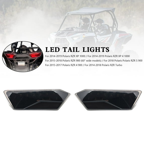 2412341 2412342 LED Tail Lights For Polaris RZR Turbo 1000 XP 900 S 2014-2019 Black