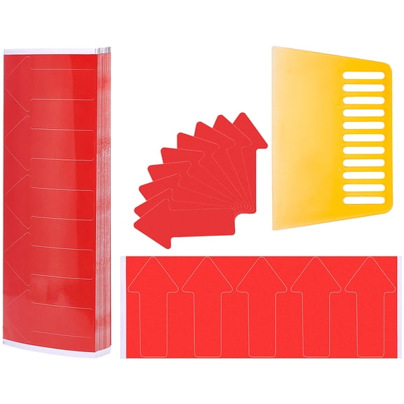 241Pcs 2 Style Arrow PVC Adhesive Stickers PP Plastic Putty Knife Mixed Color 9.9-16.8x4.9-11.1x0.03-0.1cm 241pcs/set