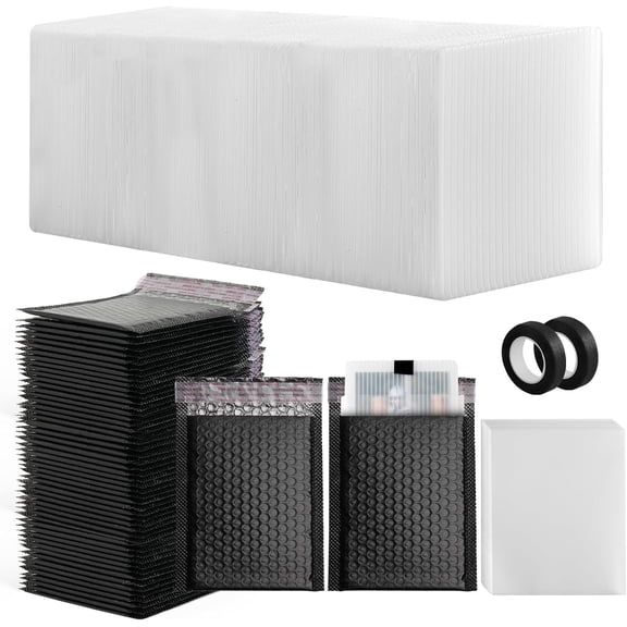 242 Pcs Trading Card Shipping Protector Set Include 120 3.5" x 4.5" Plastic Trading Card Shipping Supplies 60 soft sleeves 60 Bubble Mailers and 2 Masking Tape Better Than Corrugated Cardboard Sheets