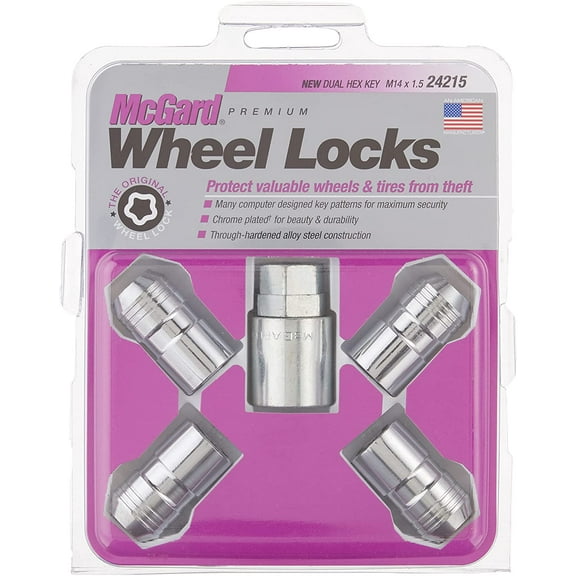 24215 Chrome Cone Seat Wheel Locks (M14 X 1.5 Thread Size) - Set of 4
