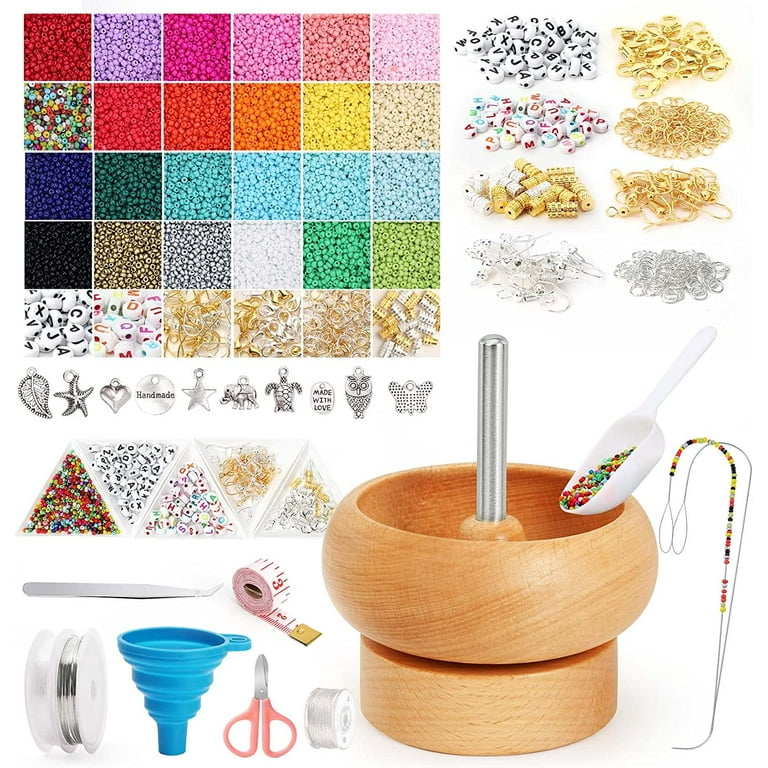 24416 PCS Bead Spinner Kit with Large Numble of Seed Beads and Practical  BeadingTools, Bead Spinner Bowl for Seed Beads, Waist Bead Spinner for