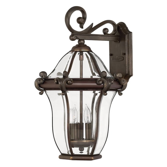 2444CB Hinkley Lighting San Clemente - 3 Light Medium Outdoor Wall Lantern in Traditional and Glam Style - 12.25 Inches Wide by 19.75 Inches