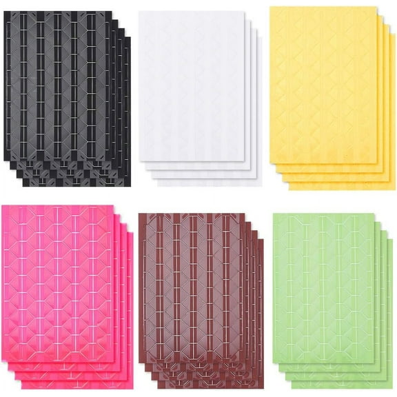2448 Pcs 6 Colors Photo Corners Stickers 24 Sheets Photo Mounting Corners Self Adhesive Triangle Picture Corner Plastic Stickers Picture Holder Protectors for DIY Scrapbooking Album Seashell Color