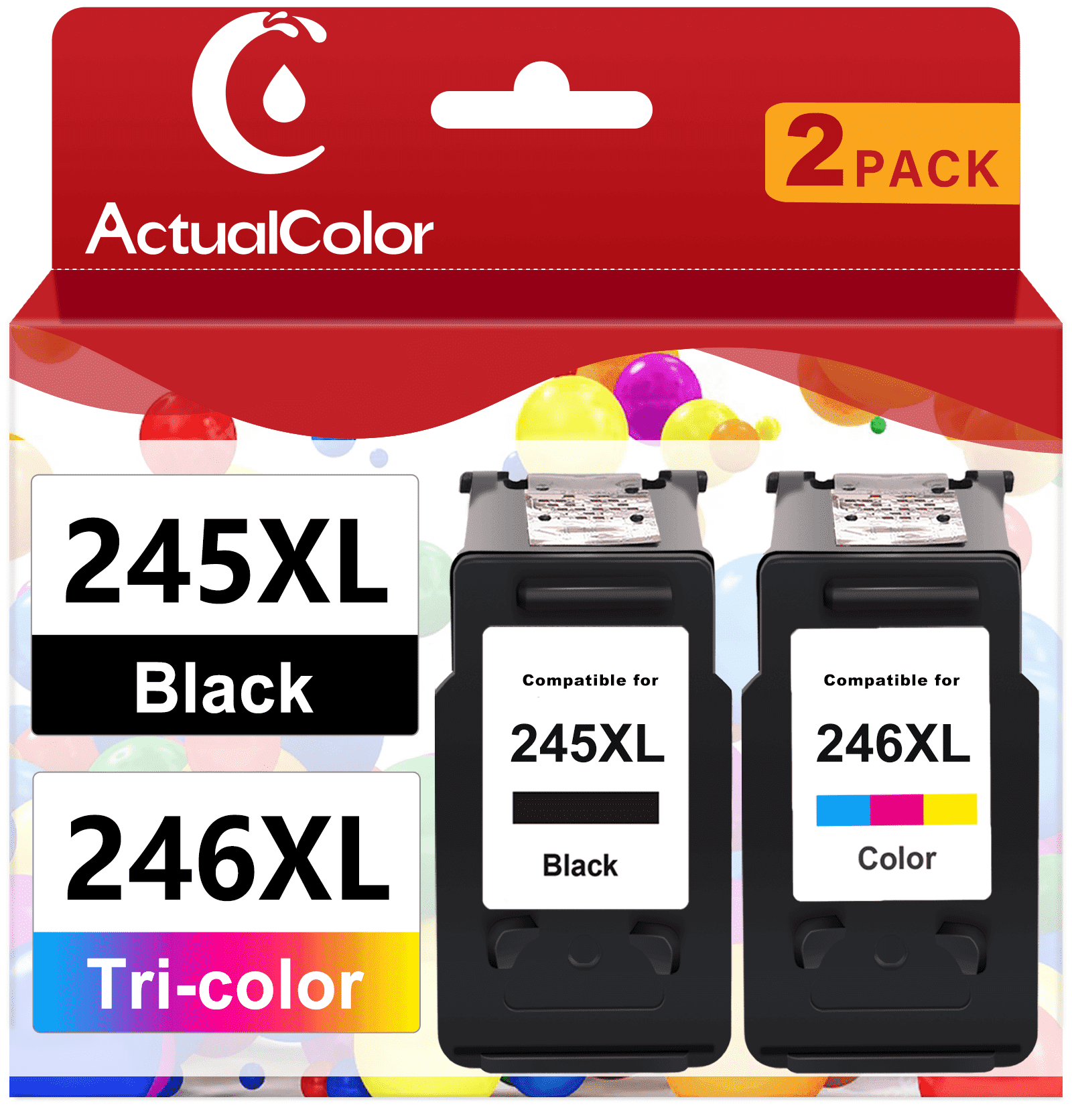 2-Pack Canon 245XL 246XL Replacement Ink Cartridge for PIXMA 