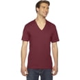 thumbnail image 1 of 2456W American Apparel Unisex Fine Jersey Short-Sleeve V-Neck Cranberry XS, 1 of 2