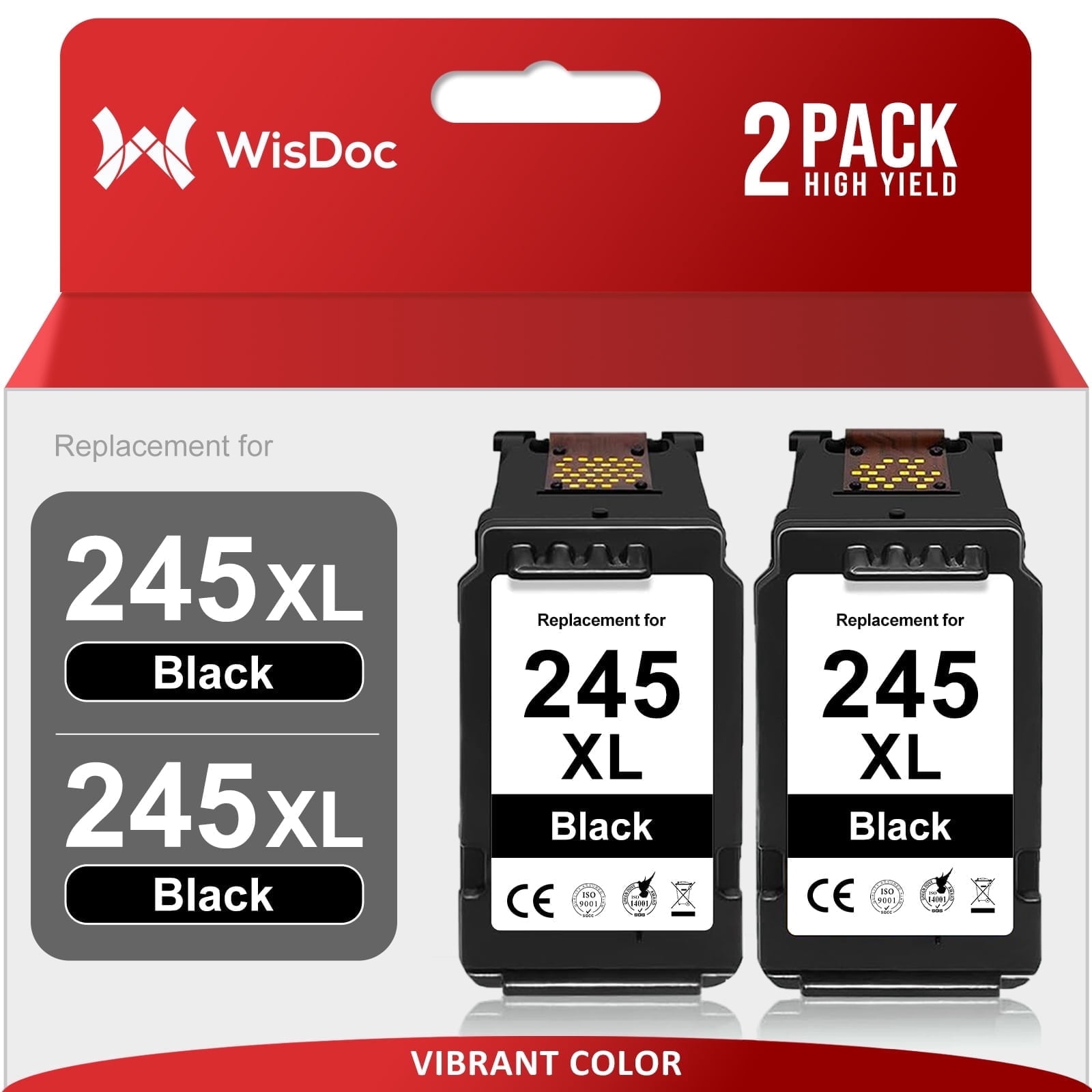 245xl Ink for Canon Ink 245 Compatible with Canon Pixma MX492 490 MG2522 2520 TR4520 TS3120 202 Printer (Black, 2-Pack)