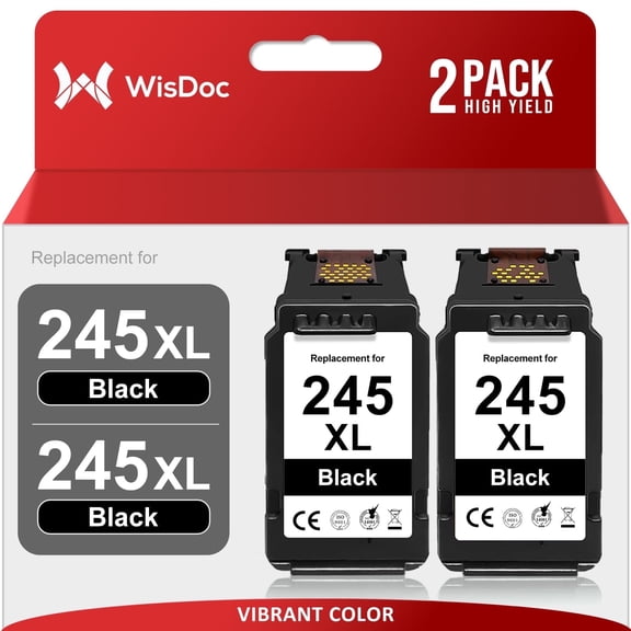 245xl Ink for Canon Ink 245 Compatible with Canon Pixma MX492 490 MG2522 2520 TR4520 TS3120 202 Printer (Black, 2-Pack)