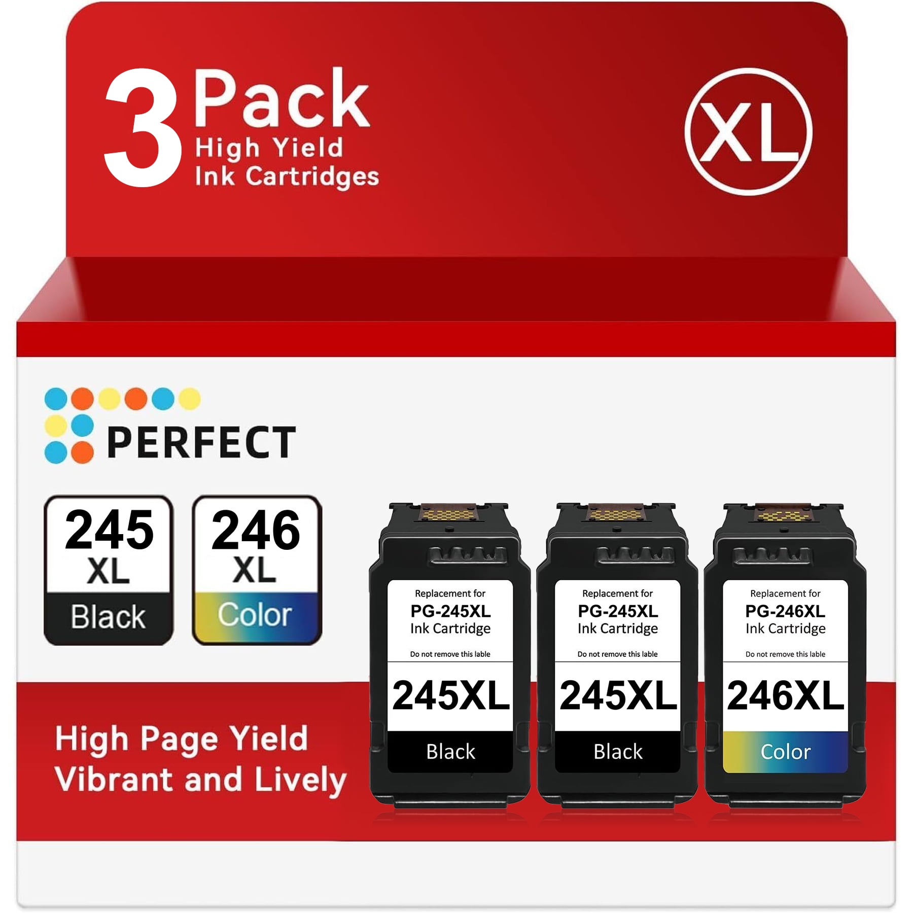 245XL/246XL Compatible Ink Cartridge Replacement for Canon PG-245 XL CL-246 XL PG-243 CL-244 for MX492 MX490 MG2420 MG2520 MG2522 MG2920 MG2922 MG3022 (2 Black,1 Tri-Color)