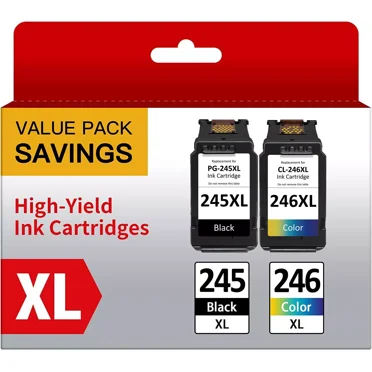 245XL 246XL Ink Cartridges 245 ink for Canon Ink 245 and 246 PG-245XL CL-246XL PG-243 CL-244 Compatible with MG2522 MX490 MX492 MG2520 Printer (2-Pack)