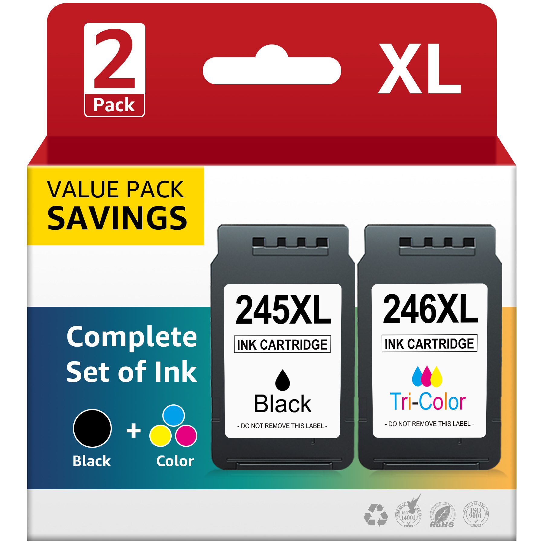 For Canon PG-245 XL CL-246 XL Ink Cartridge Combo | PIXMA MG2520 MG2522 TR4520 TS3322 | Used