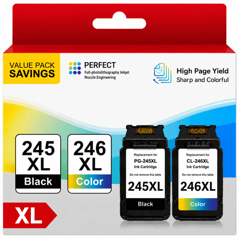 245XL 246XL Ink Cartridges for Canon 245 and 246 Black/Tri-color Ink for PIXMA MG2522 TS3122 MX492 MX490 TR4500 TR4520 TS3322 Printer