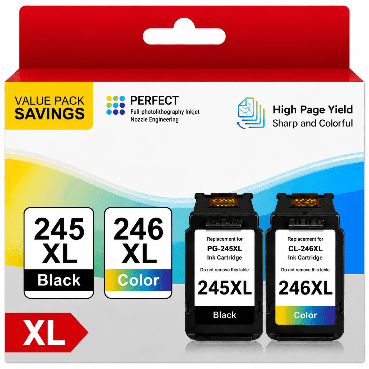 FITU WORK Canon Ink Cartridges, PG-245XL Black, Remanufactured