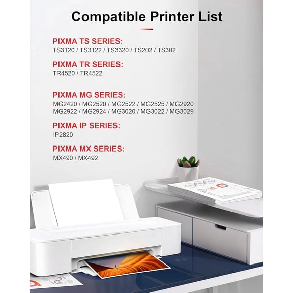 245XL 246XL Ink Cartridges High Yield Replacement for PG-245XL CL-246XL Ink PIXMA MX492 MX490 MG2522 MG2922 MG2520 MG2920 MG2420 TR4520 TS3122 Printer (Black, Tri-Color, 2 Pack)