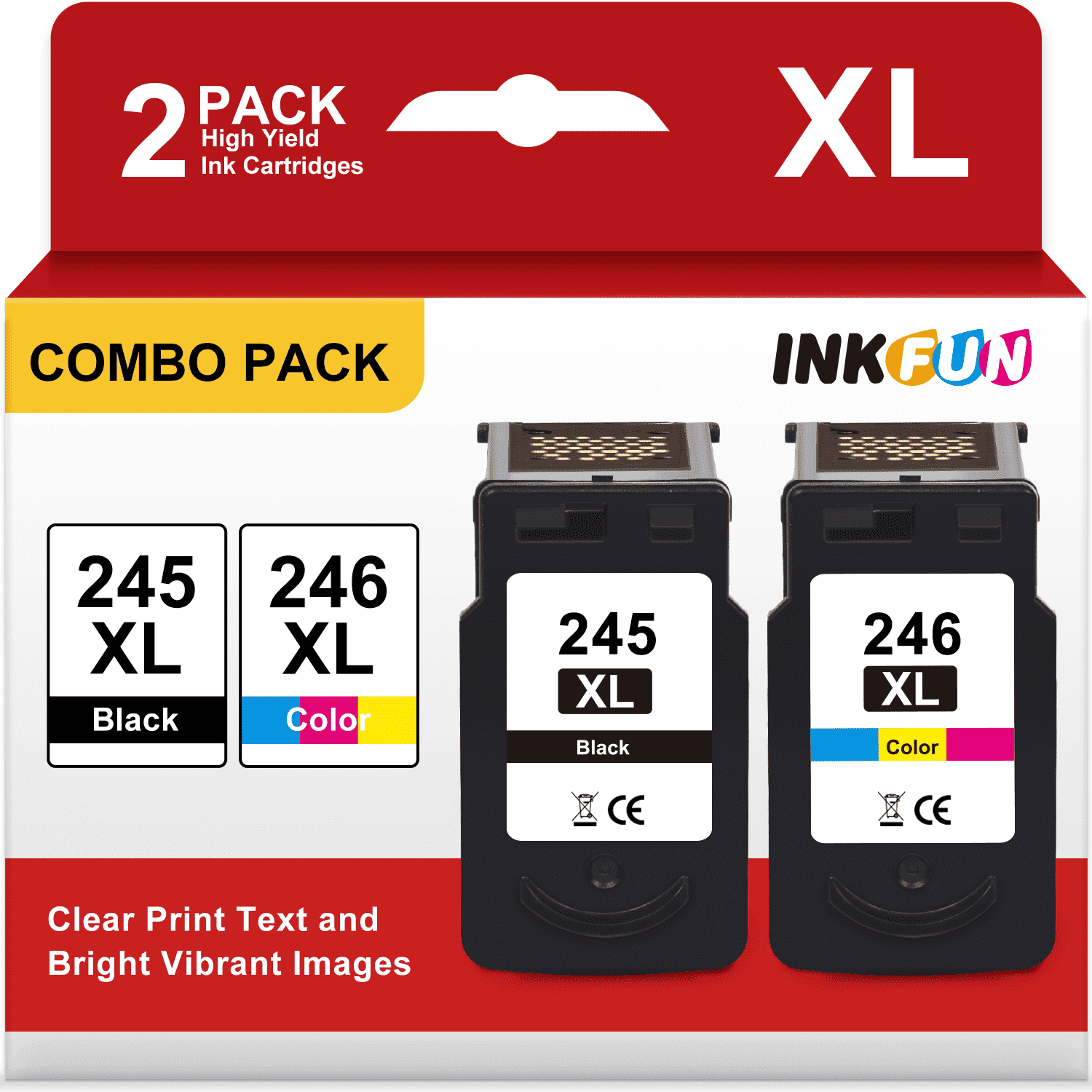 245XL 246XL Ink Cartridges Compatible for Canon Ink 245 and 246 XL for Canon 245 Ink for Pixma MG2522 Printer Ink (Black Tri-Color)