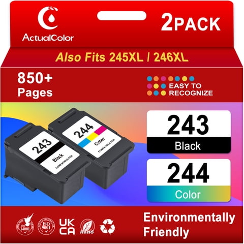 243 244 Ink Compatible for Canon Ink 243 and 244 Combo for Canon Ink 245 and 246 for PIXMA Printer ( Black, Tri-Color)