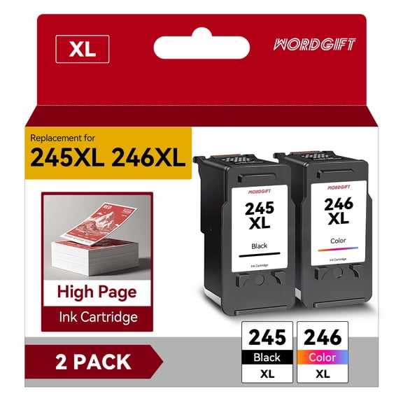 245XL 246XL Ink Cartridges for Canon Ink 245 and 246 for PIXMA MX492 MX490 MG2522 TS3122 Printer Ink (Black, Tri-Color)