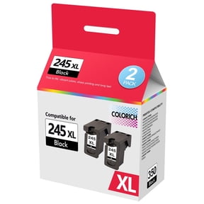 Compatible for Canon 245 245XL Black Ink Cartridge MX492 MX490 MG2522 MG2920 MG2922 TR4520 TR4522 TR4527 TS3320 TS3322 Printer (Black, 2 Pack)