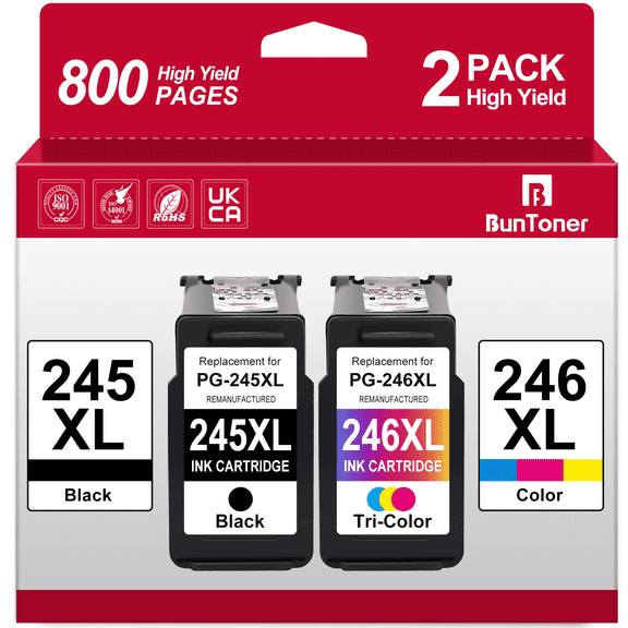 245xl 246xl Combo Pack for Canon Ink 245 and 246 for Pixma MG2522 2520 MX490 TS3322 TR4522 TR4520 Printer